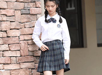 中小學生校服定制長袖襯衫百褶半裙裝